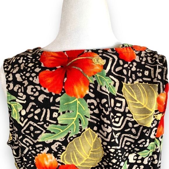 Vintage Matching Printed Short Set Abstract Tribal Art Hibiscus Floral COORD - Picture 5 of 11